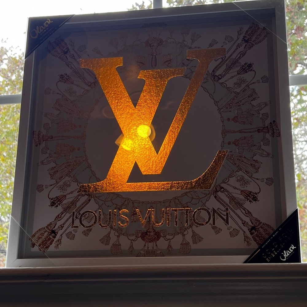 ♥️ LOUIS VUITTON Oliver Gal Canvas Print Framed NEW 16 X16 GOLD FOIL EMBELLISHED - Picture 1 of 7